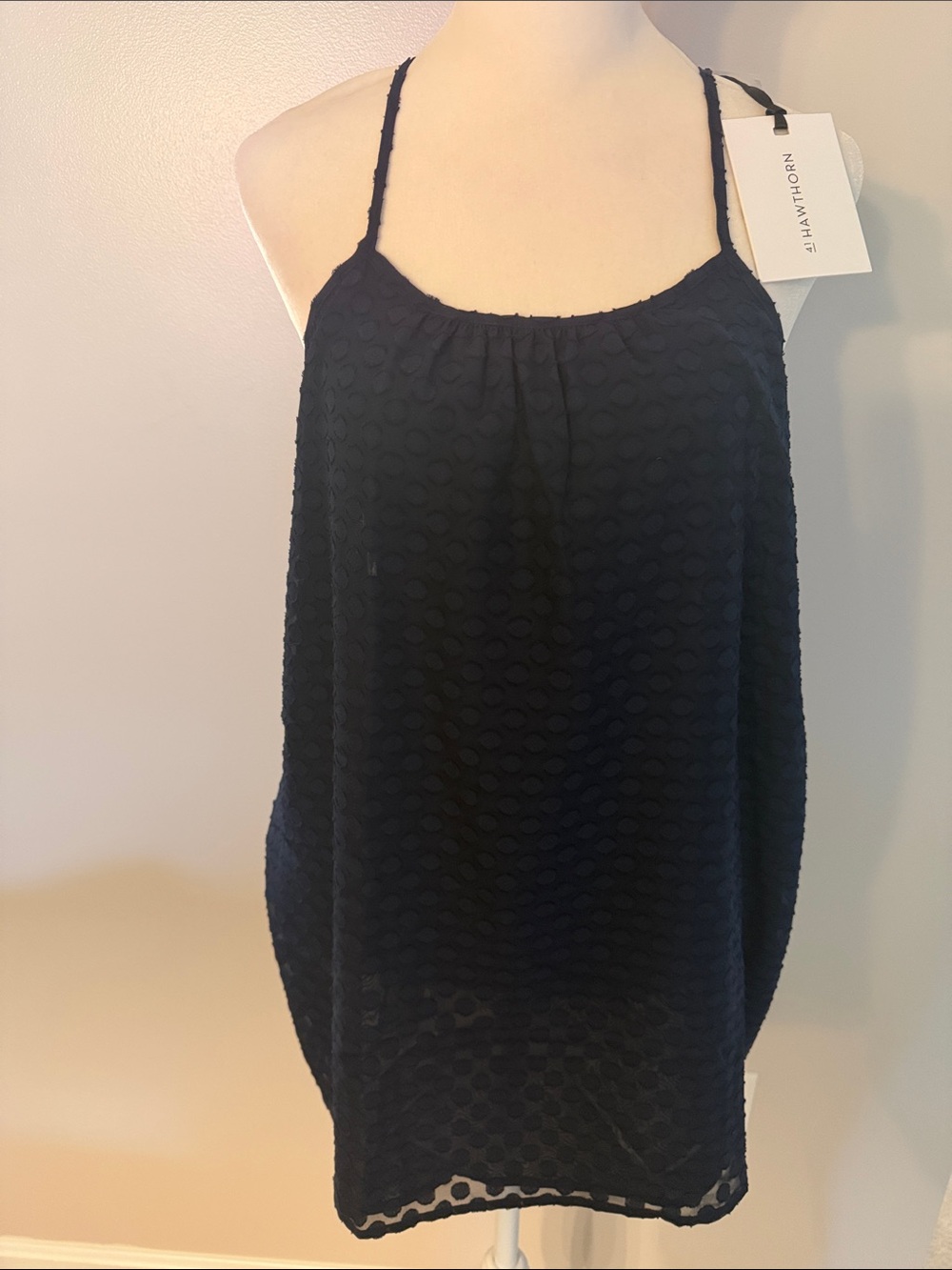 41 Hawthorn Navy Textured Lace-Effect Cami